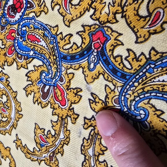 English Village Scarf Square Wool Japan Persian Inspired Baroque Floral Boho VTG - Picture 7 of 10